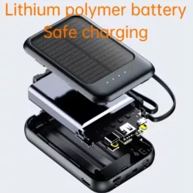   Napelemes külső akkumulátor beépített kábelekkel - 10000mAh