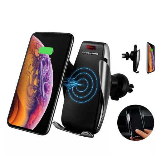 Autós telefontartó vezeték nélküli töltővel