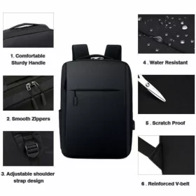 Lopásbiztos vízálló hátizsák USB porttal - 20l